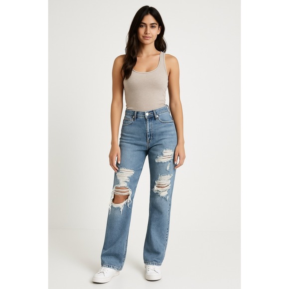 Levi's Denim - Levi's Women's Mid-Rise '94 Baggy Wide Leg Jeans - Take Chances 28x29 Distressed